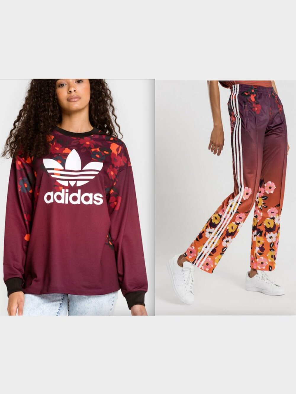 Adidas X Her Studio London Floral Crew Neck and Track Pants - Sz L/XL